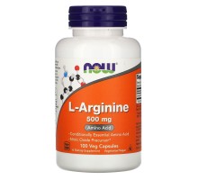 Аргінін Now Foods (L-Arginine) 500 мг 100 капсул