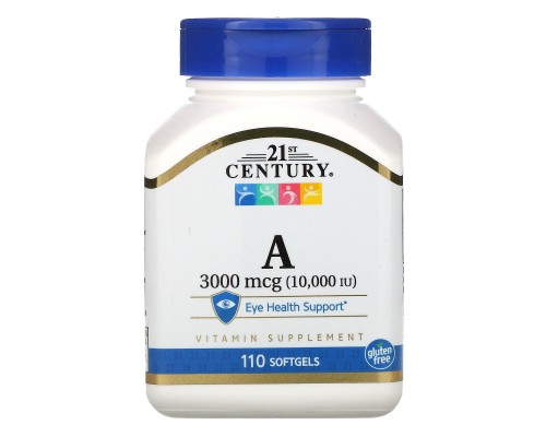 Вітамін A 21st Century (Vitamin A) 10000 МО 110 капсул