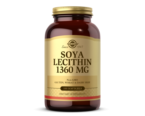 Лецитин неотбеленный Solgar (Lecithin) 1360 мг 100 капсул