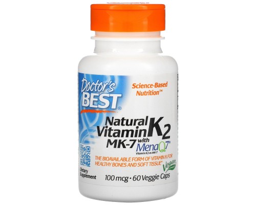 Витамин К2 МК-7 Doctor's Best (Vitamin K2) 100 мкг 60 капсул