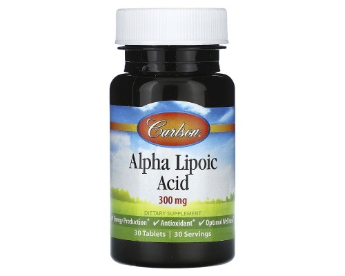 Альфа-липоевая кислота Carlson (Alpha-Lipoic Acid) 300 мг 30 таблеток