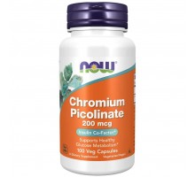 Хром пиколинат Now Foods (Chromium Picolinate) 200 мкг 100 вегетарианских капсул