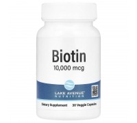 Биотин 10,000 мкг Lake Avenue Nutrition (Biotin) 30 капсул