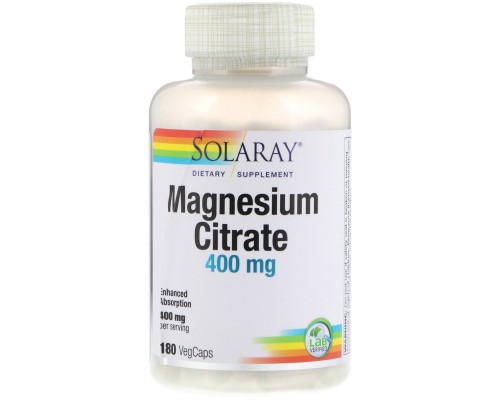 Цитрат магнію Solaray (Magnesium Citrate) 400 мг 180 капсул