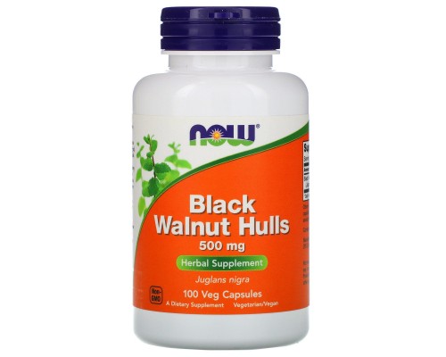 Черный орех Now Foods (Black Walnut Hulls) 500 мг 100 капсул