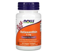 Астаксантин Now Foods (Astaxanthin) 4 мг 60 вегетаріанських капсул