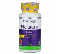 Мелатонін зі смаком полуниці Natrol (Melatonin) 3 мг 90 таблеток