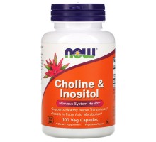 Холін та Інозитол Now Foods (Choline and Inositol) 500 мг 100 капсул