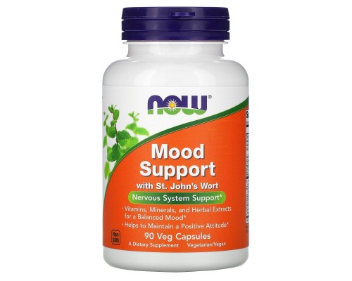 Витамины для поддержки нервной системы и хорошего настроения Now Foods (Mood Support with Saint John's Wort) 90 вегетарианских капсул