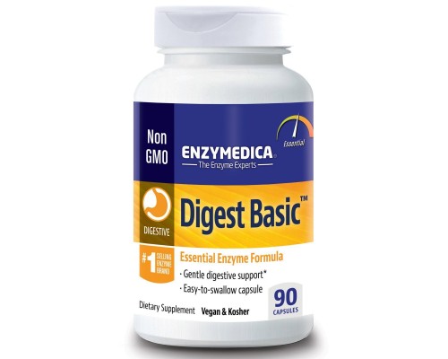 Digest Basic, формула основних ферментів, Enzymedica, 90 капсул