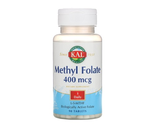 Метил фолат, Methyl Folate, KAL, 400 мкг, 90 таблеток