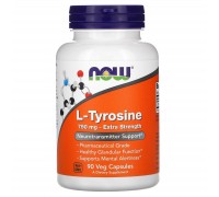 Тирозин Now Foods (L-Tyrosine) 750 мг 90 вегетаріанських капсул