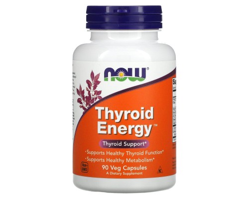 Витамины для щитовидной железы энергия Now Foods (Thyroid Energy) 90 растительных капсул