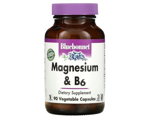 Магній плюс B6 Bluebonnet Nutrition (Magnesium plus B6) 90 капсул