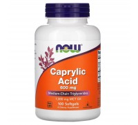 Каприлова кислота Now Foods (Caprylic Acid) 100 м'яких капсул