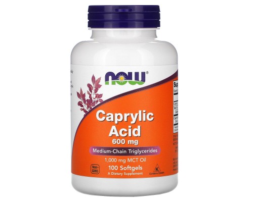 Каприловая кислота Now Foods (Caprylic Acid) 100 мягких капсул