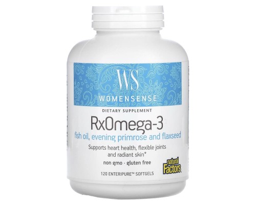 Natural Factors, WomenSense, RxOmega-3, 120 м'яких таблеток Enteripure