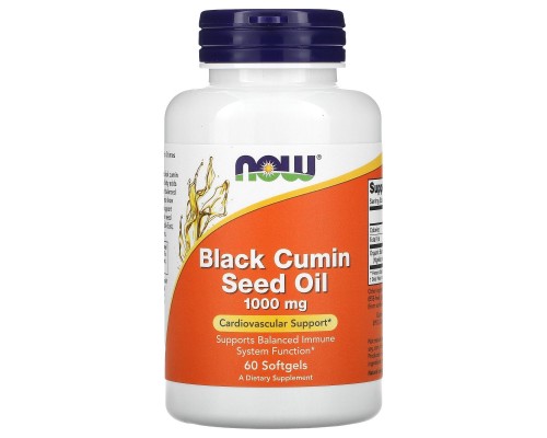 Олія із насіння чорного кмину Now Foods (Black Cumin Seed Oil) 1000 мг 60 м'яких капсул