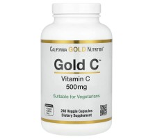 Витамин С 500 мг California Gold Nutrition (Gold C) 240 вегетарианских капсул