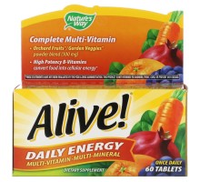 Мультивітаміни Nature's Way (Alive! Daily Energy) 60 таблеток