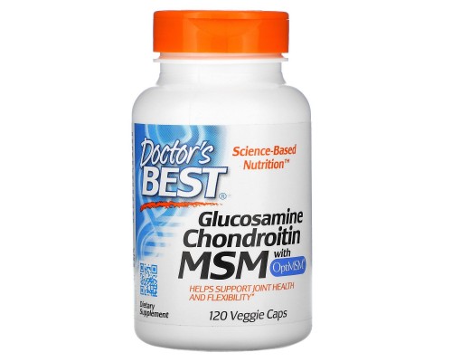 Глюкозамін хондроїтин з OptiMSM Doctor's Best (Glucosamine Chondroitin MSM) 120 капсул