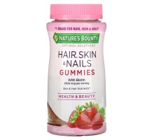 Витамины для волос кожи и ногтей Nature's Bounty (Hair Skin & Nails Gummies Optimal Solutions) 80 клубничных конфет