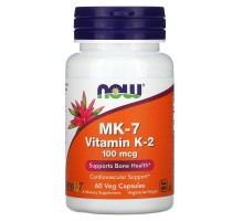 MK-7 Витамин K-2 Now Foods (MK-7 Vitamin K-2) 100 мкг 60 капсул