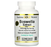 Екстракт босвеллії плюс екстракт куркуми California Gold Nutrition (Boswellia Extract Plus Turmeric Extract) 500 мг 120 вегетаріанських капсул