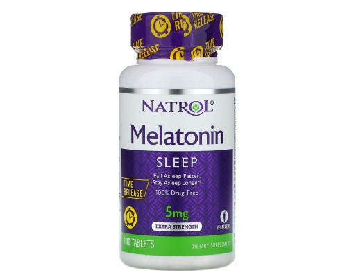 Мелатонін повільного вивільнення Natrol (Melatonin) 5 мг 100 таблеток