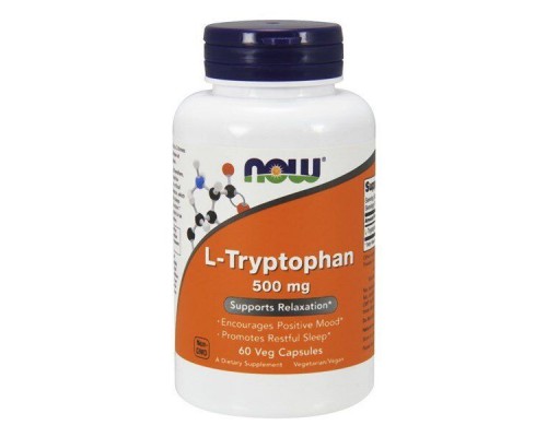 Триптофан Now Foods (L-Tryptophan) 500 мг 60 капсул