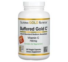 Вітамін C буферизований California Gold Nutrition (Buffered Vitamin C) 750 мг 240 рослинних капсул