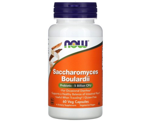 Сахаромицеты Буларди Now Foods (Saccharomyces Boulardii) 60 растительных капсул