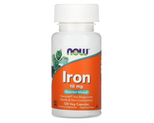 Залізо Now Foods (Iron) 18 мг 120 вегетаріанських капсул