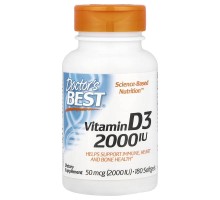 Витамин Д3 Doctor's Best (Vitamin D3) 50 мкг (2000 МЕ), 180 капсул