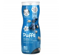 Детские пуфы с черникой от 8 месяцев Gerber (Puffs Puffed Grain Snack 8+ Months Blueberry) 42 г