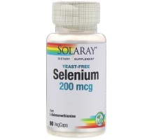 Селен без дрожжей Solaray (Selenium Yeast-Free) 200 мкг 90 капсул