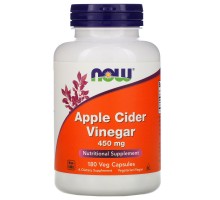 Яблочный уксус Now Foods (Apple Cider Vinegar) 450 мг 180 капсул