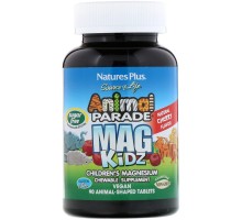 Парад тварин, Mag Kidz, Дитячий магній, Вишневий аромат, Animal Parade, Mag Kidz, Children's Magnesium, Cherry Flavor, Nature's Plus, 90 таблеток