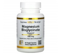 Магний Бисглицинат California Gold Nutrition (Magnesium Bisglycinate) 60 вегетарианских капсул