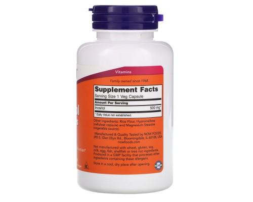 Інозитол Now Foods (Inositol Capsules) 500 мг 100 капсул