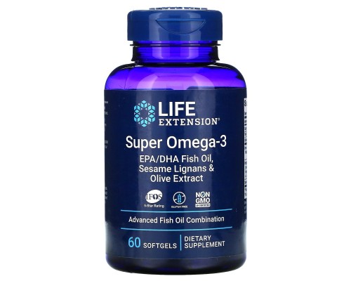 Омега-3 Life Extension (Super Omega-3) 60 капсул