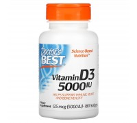 Витамин Д3 Doctor's Best (Vitamin D3) 125 мкг 5000 МЕ 180 мягких таблеток