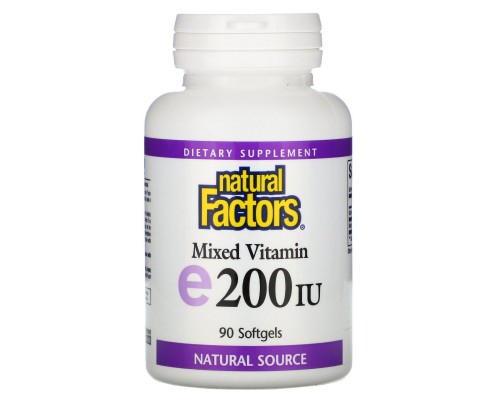 Витамин Е Natural Factors (Vitamin E) 200 МЕ 90 капсул