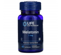 Мелатонін, Melatonin, Life Extension, 1 мг, 60 капсул