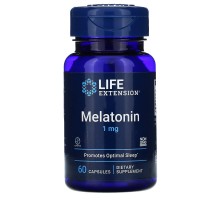 Мелатонін, Melatonin, Life Extension, 1 мг, 60 капсул