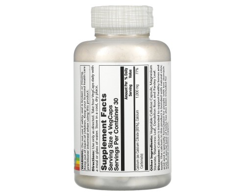 Кальций цитрат, Calcium Citrate, Solaray, 1000 мг, 120 вегетарианских капсул