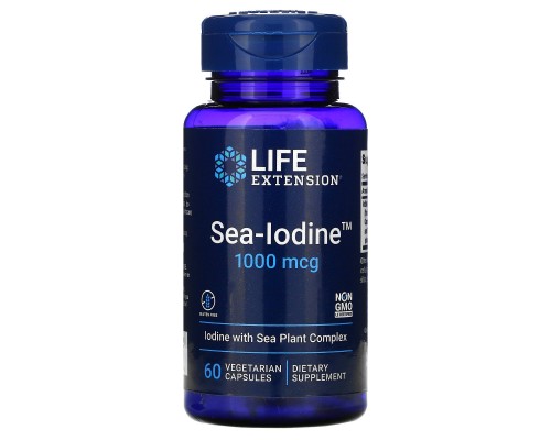 Морський йод, Sea-Iodine, Life Extension, 1000 мкг, 60 рослинних капсул