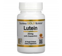 Лютеїн із зеаксантином California Gold Nutrition (Lutein/Zeaxanthin) 20 мг 60 рослинних м'яких таблеток