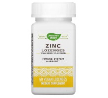 Цинк с эхинацеей и витамином С со вкусом диких ягод Nature's Way (Zinc with Echinacea and Vit C Lozenges Natural Berry Flavor) 60 леденцов