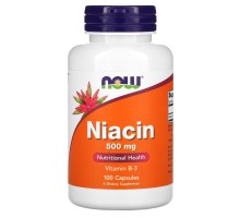 Вітамін В3 Ниацин Now Foods (Niacin) 500 мг 100 капсул